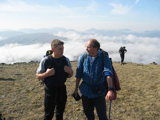 12_46-1.jpg - After blizzards on the last walk, things did not look too hopeful in the mist climbing Helvellyn. However, we climbed above the mist and discovered sunshine, views and temperatures of 22C.